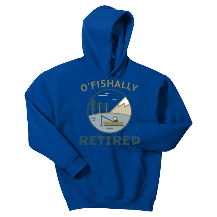 Fisherman Retirement Gift Officially O'fishally Retired Gift Kids Hoodie