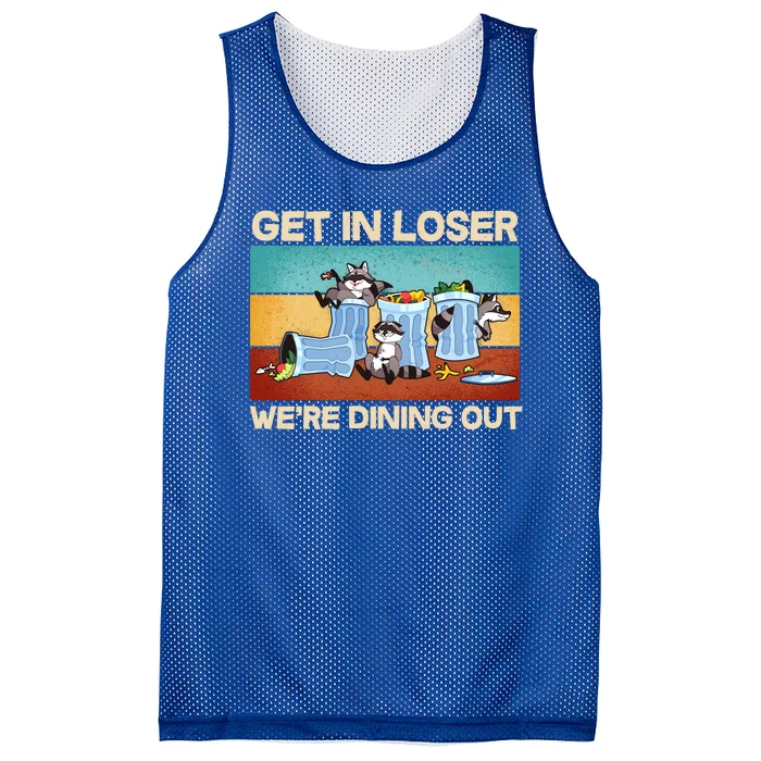 Funny Raccoons Get In Loser We're Dining Out Mesh Reversible Basketball Jersey Tank