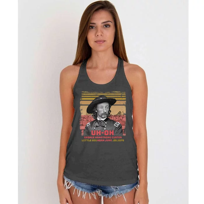 Funny Reaction George Armstrong Custer Little Bighorn Women's Knotted Racerback Tank