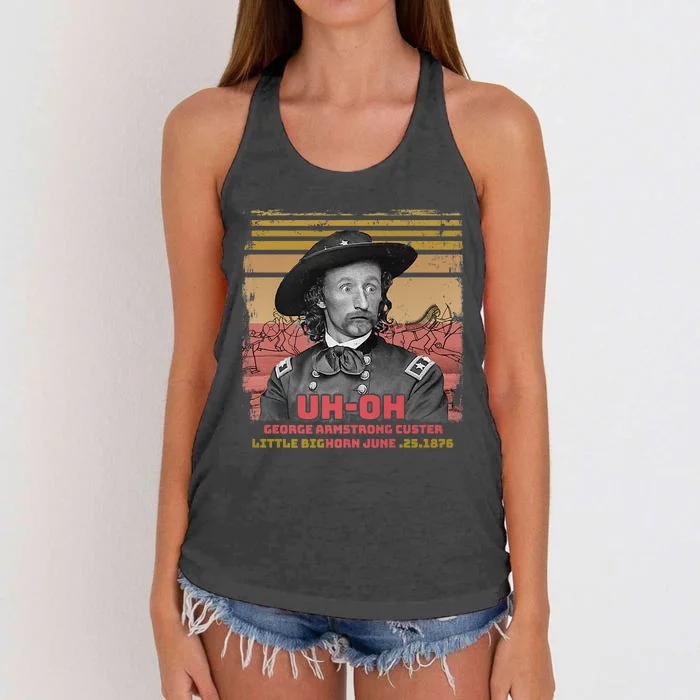 Funny Reaction George Armstrong Custer Little Bighorn Women's Knotted Racerback Tank