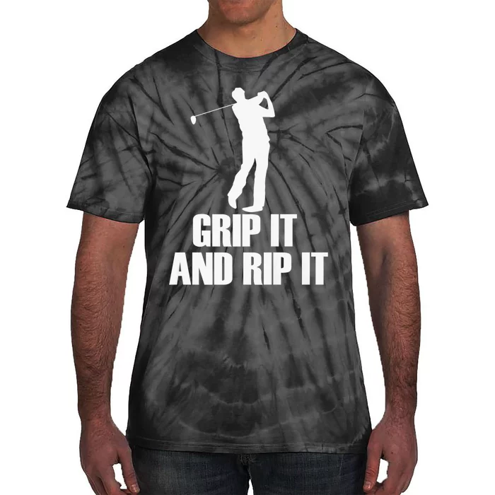 Funny Retro Grip and Rip It Disc Golf Tie-Dye T-Shirt