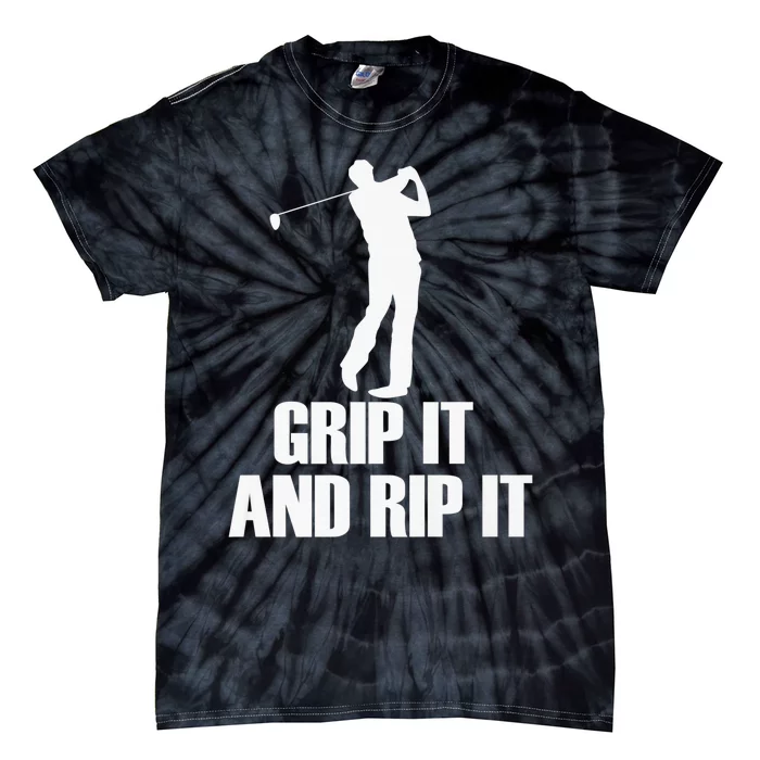 Funny Retro Grip and Rip It Disc Golf Tie-Dye T-Shirt