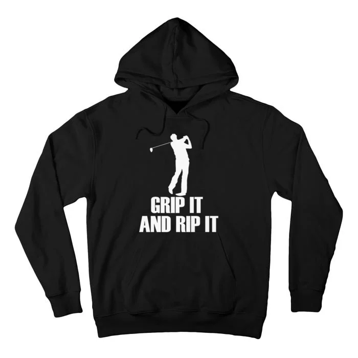 Funny Retro Grip and Rip It Disc Golf Tall Hoodie