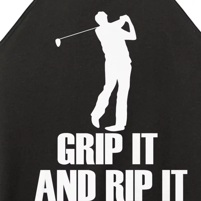 Funny Retro Grip and Rip It Disc Golf Women’s Perfect Tri Rocker Tank