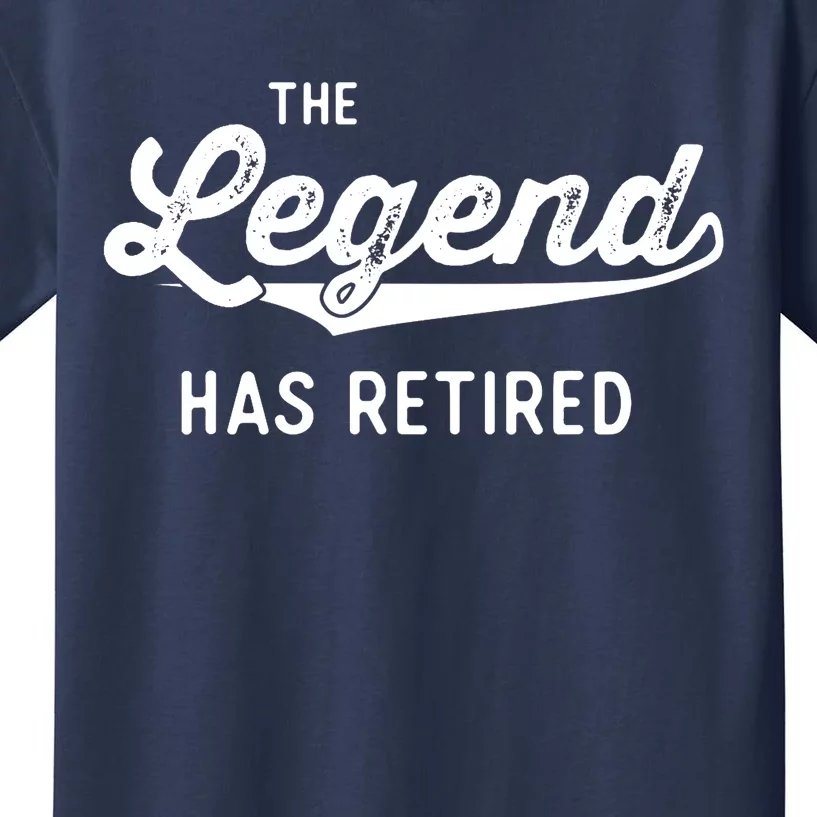 Funny Retirement Gifts Adult The Legend Has Retired Kids T-Shirt