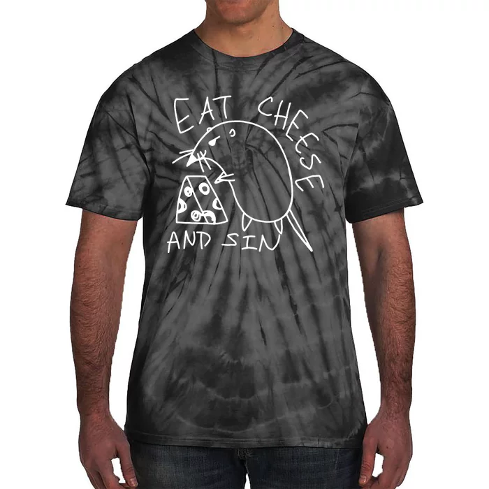 Funny Rat Gift Eat Cheese And Sin Mouse Meme Tie-Dye T-Shirt