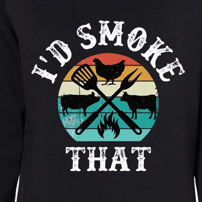 Funny Retro Grilling BBQ Smoker Chef Dad GiftId Smoke That Womens California Wash Sweatshirt