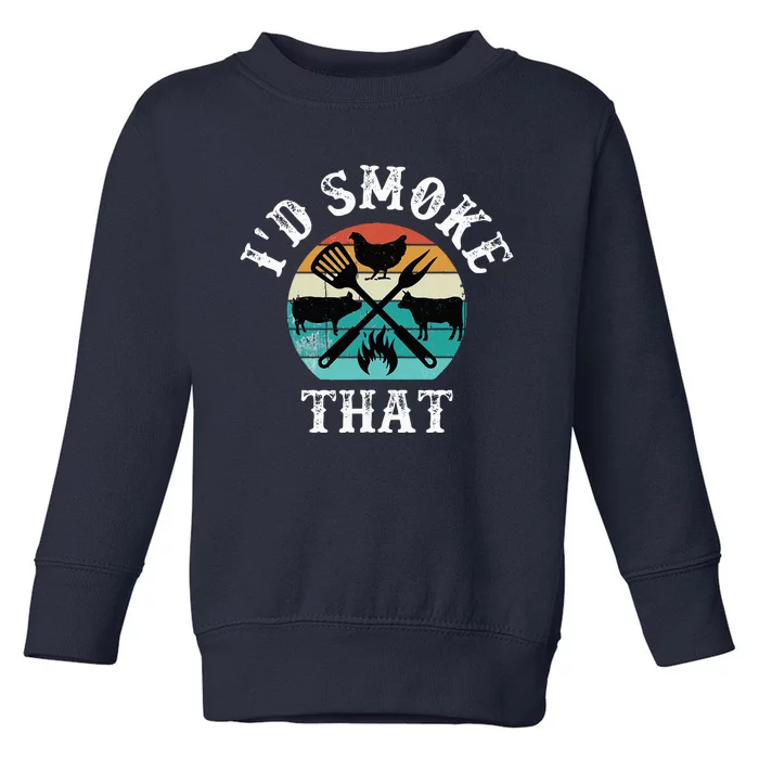 Funny Retro Grilling BBQ Smoker Chef Dad GiftId Smoke That Toddler Sweatshirt