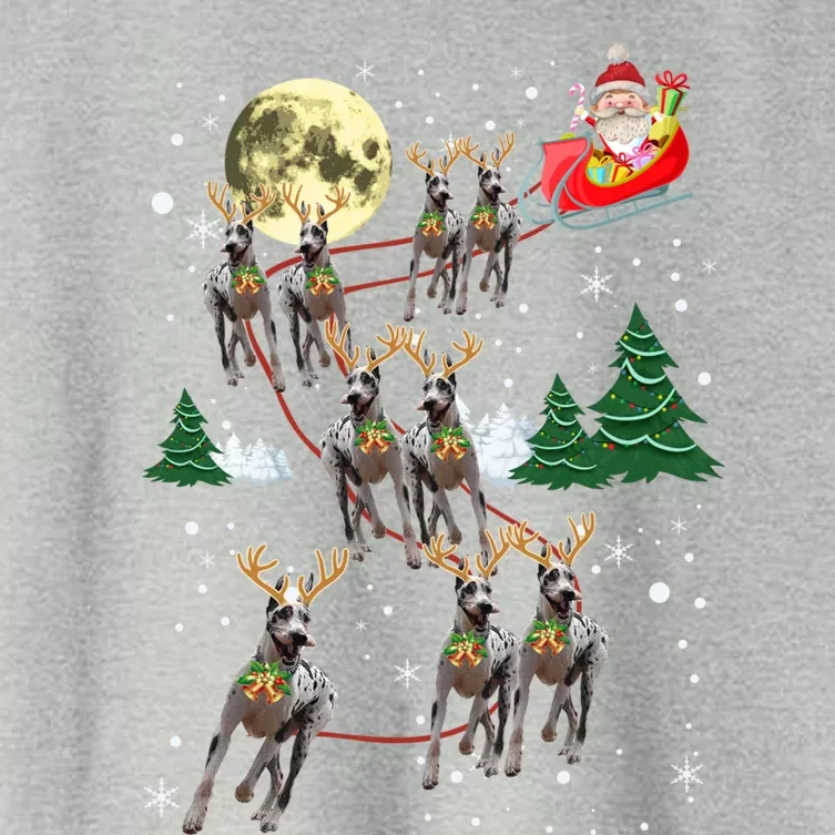 Funny Reindeer Great Danes Xmas Christmas Dog Lovers Gift Women's Crop Top Tee