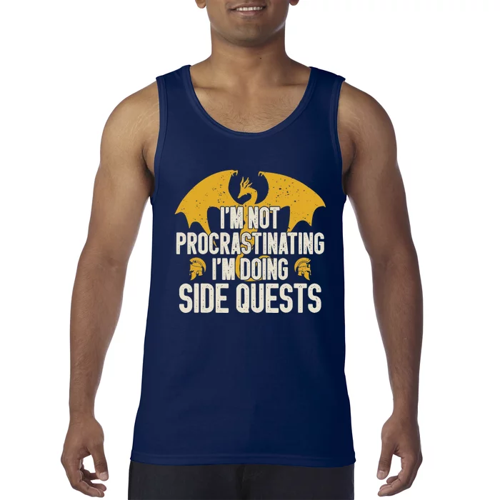 Funny RPG Gamer I'm Not Procrastinating I'm Doing Side Quest Tank Top