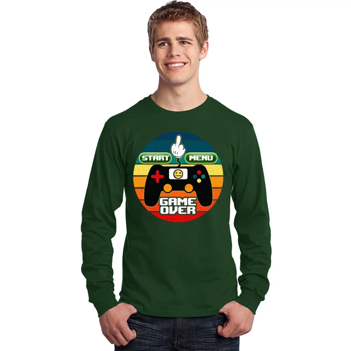 Funny Retro Game Over Gamer Long Sleeve Shirt