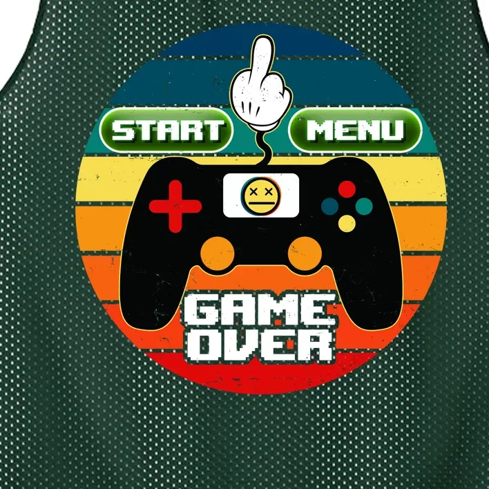 Funny Retro Game Over Gamer Mesh Reversible Basketball Jersey Tank