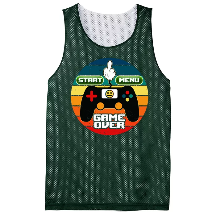 Funny Retro Game Over Gamer Mesh Reversible Basketball Jersey Tank