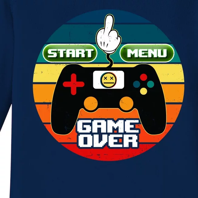 Funny Retro Game Over Gamer Baby Long Sleeve Bodysuit