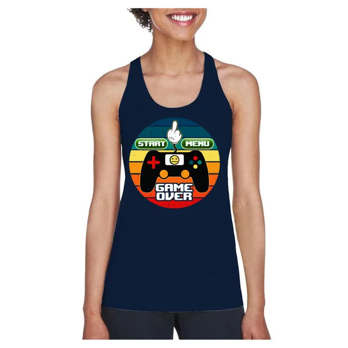 Funny Retro Game Over Gamer Women's Racerback Tank