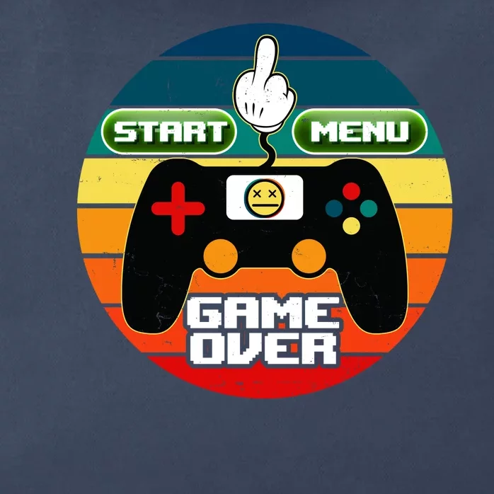 Funny Retro Game Over Gamer Zip Tote Bag