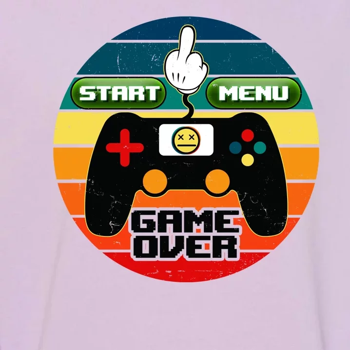 Funny Retro Game Over Gamer Garment-Dyed Sweatshirt