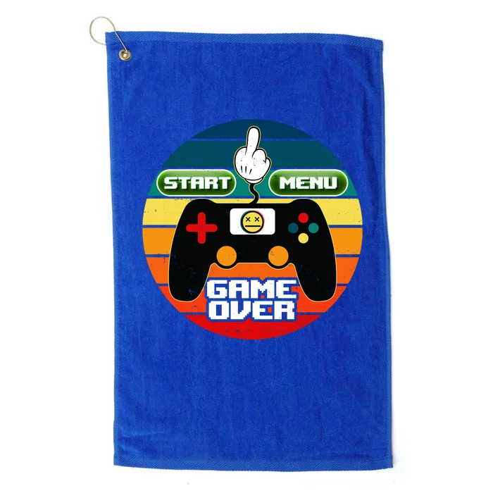 Funny Retro Game Over Gamer Platinum Collection Golf Towel