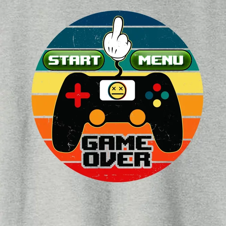 Funny Retro Game Over Gamer Women's Crop Top Tee