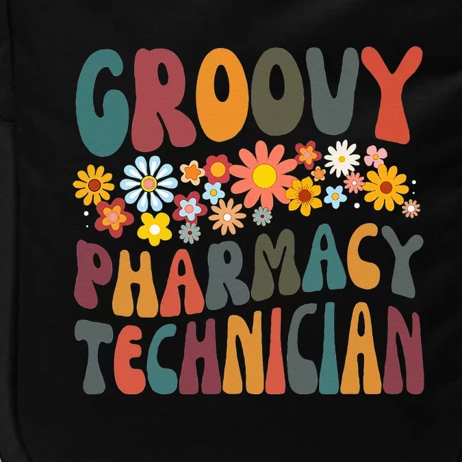 Floral Retro Groovy Hilarious Pharmacy Technician Pharmacist Impact Tech Backpack