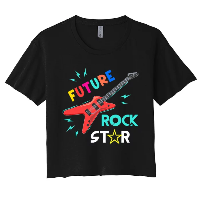 Future Rockstar Guitar Music Women's Crop Top Tee