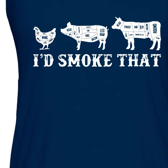 Funny Retro Grilling BBQ Smoker Chef Dad Gift Id Smoke That Ladies Essential Flowy Tank