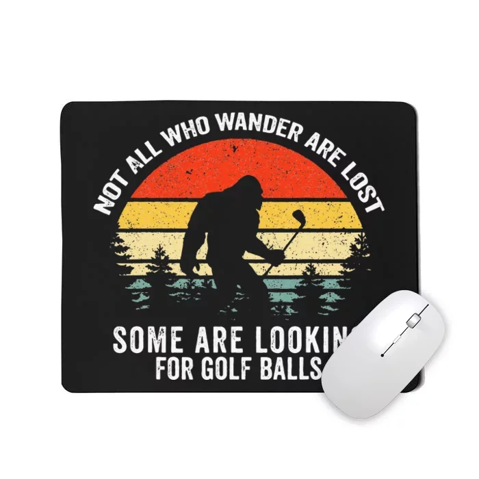 Funny Retro Golfer Bigfoot For Men Women Kids Fathers Day Mousepad