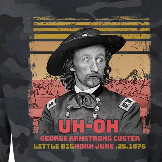 Funny Reaction George Armstrong Custer Little Bighorn Cropped Pullover Crew