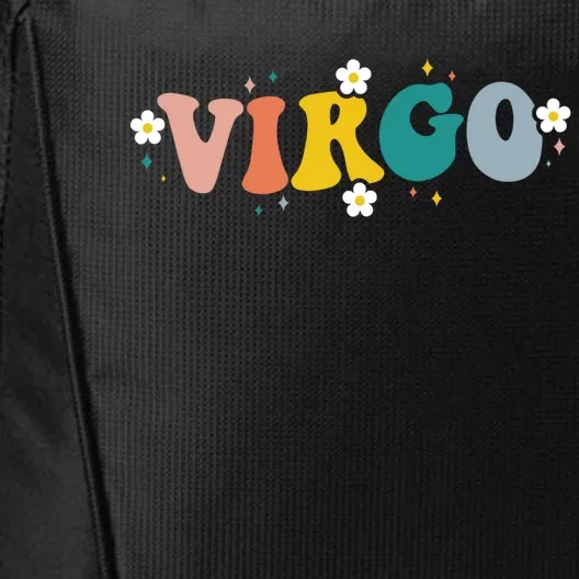 Floral Retro Groovy Virgo Astrology Zodiac Sign Gift City Backpack