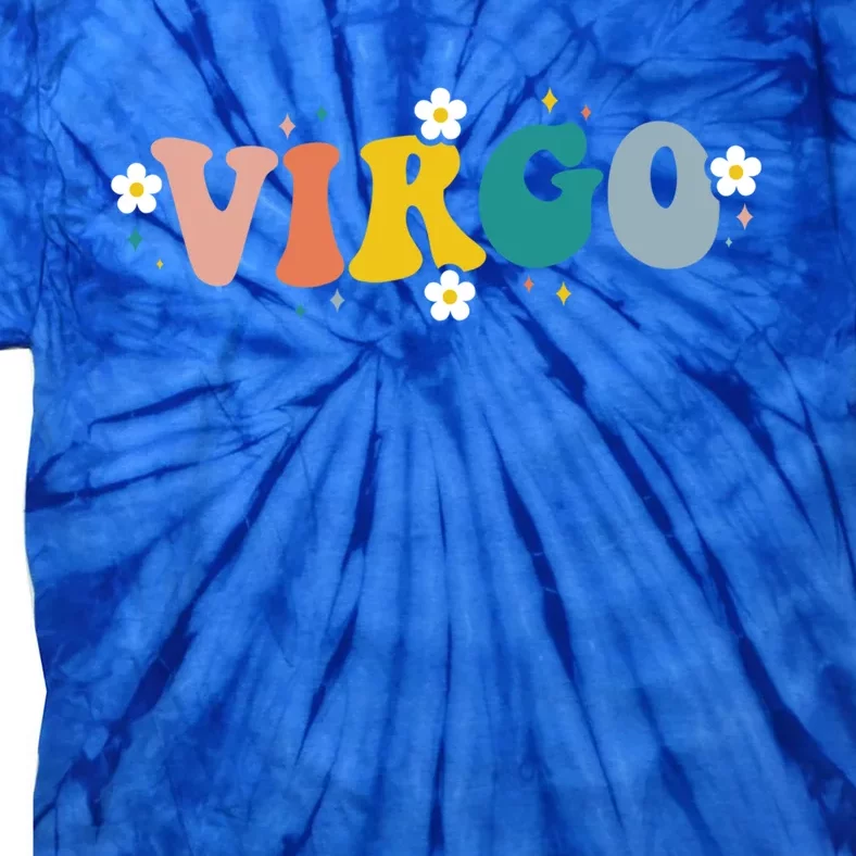 Floral Retro Groovy Virgo Astrology Zodiac Sign Gift Tie-Dye T-Shirt