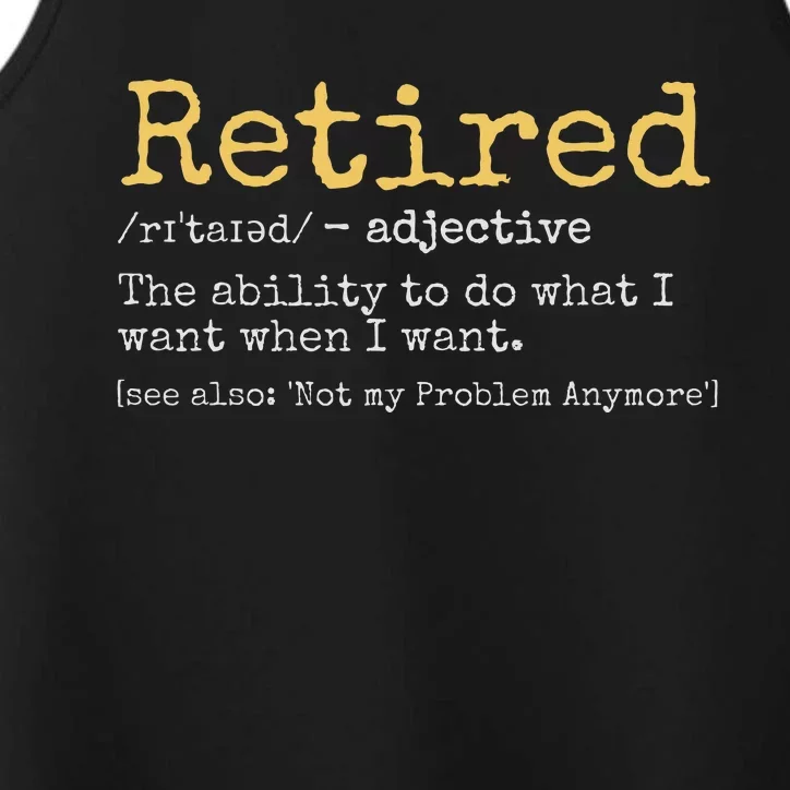 Funny Retirement Gag Performance Tank