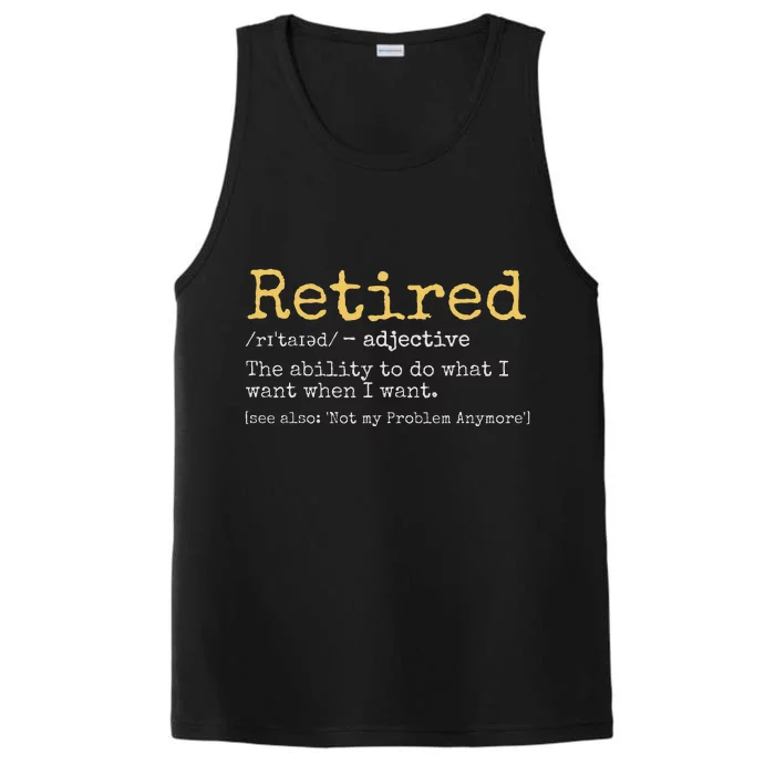 Funny Retirement Gag Performance Tank