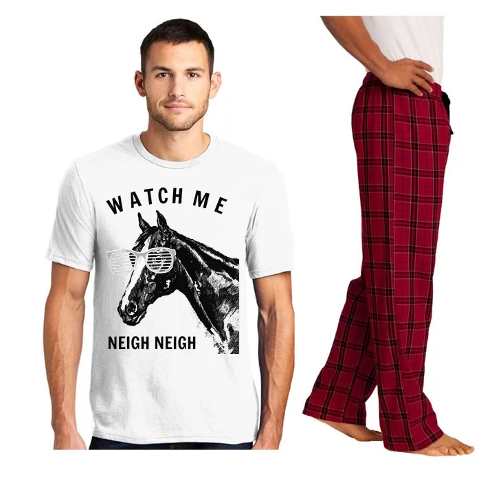 Funny Race Horse Watch Me Neigh Neigh Pajama Set