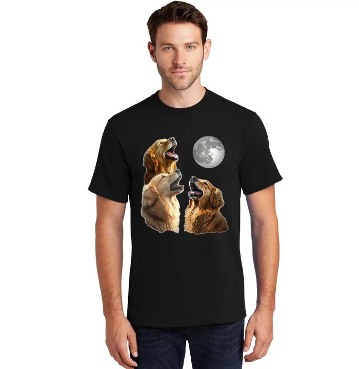 Funny Retriever Howling At Moon For Mom & Dad Tall T-Shirt