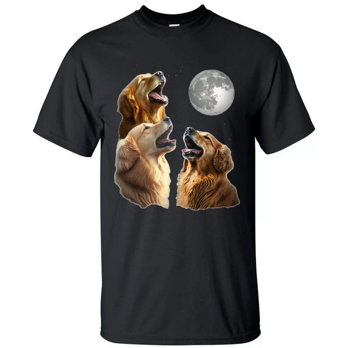 Funny Retriever Howling At Moon For Mom & Dad Tall T-Shirt