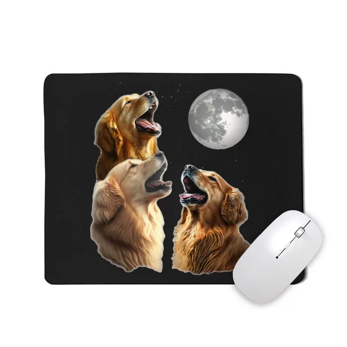 Funny Retriever Howling At Moon For Mom & Dad Mousepad