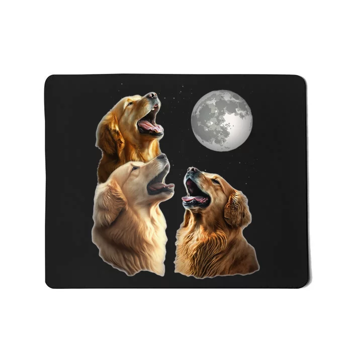 Funny Retriever Howling At Moon For Mom & Dad Mousepad