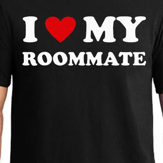 Funny Red Heart I Love My Roommate Pajama Set