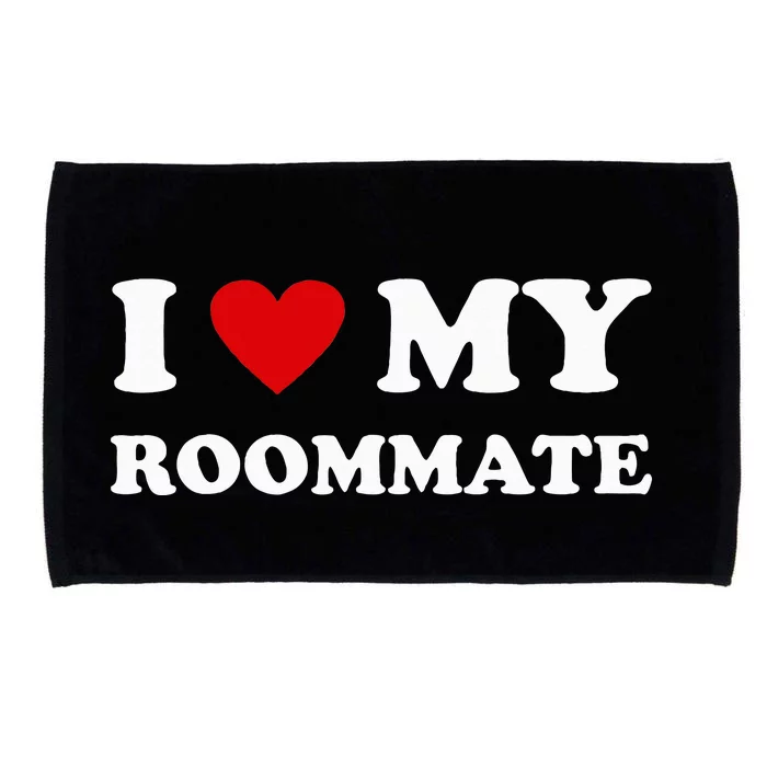 Funny Red Heart I Love My Roommate Microfiber Hand Towel