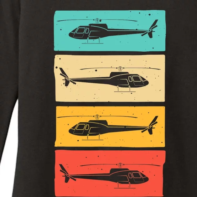 Funny Retro Helicopter Gift For  Wo Helicopter Pilot Womens CVC Long Sleeve Shirt