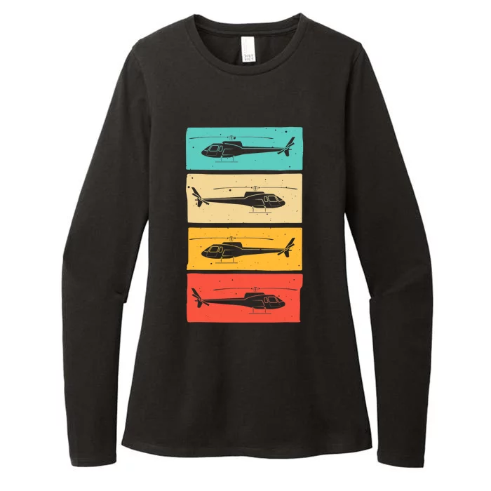 Funny Retro Helicopter Gift For  Wo Helicopter Pilot Womens CVC Long Sleeve Shirt