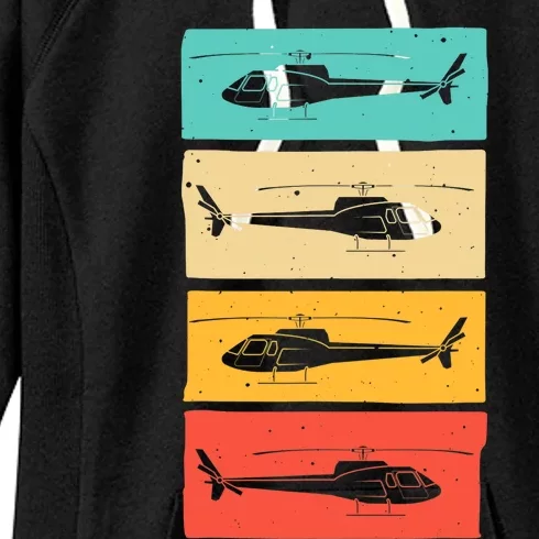 Funny Retro Helicopter Gift For  Wo Helicopter Pilot Women's Fleece Hoodie