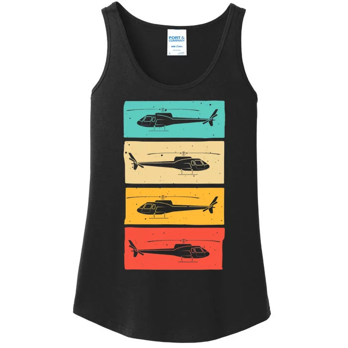 Funny Retro Helicopter Gift For  Wo Helicopter Pilot Ladies Essential Tank