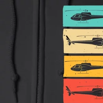 Funny Retro Helicopter Gift For  Wo Helicopter Pilot Full Zip Hoodie