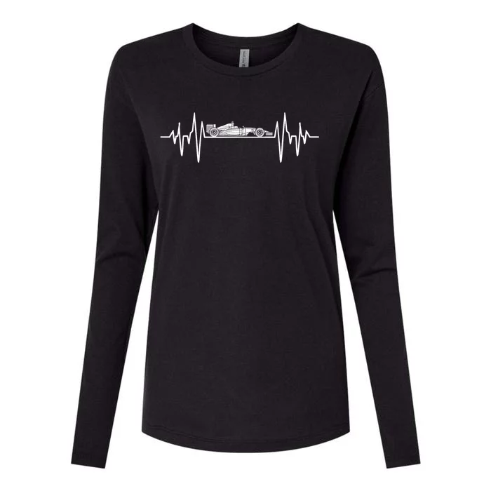 Formula Racing Heartbeat Race Car Fans Lovers Womens Cotton Relaxed Long Sleeve T-Shirt