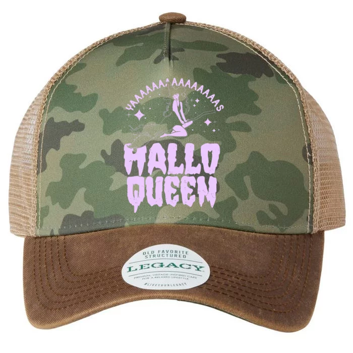 Funny Retro Halloween Yaaas Hallo Queen Witch Legacy Tie Dye Trucker Hat