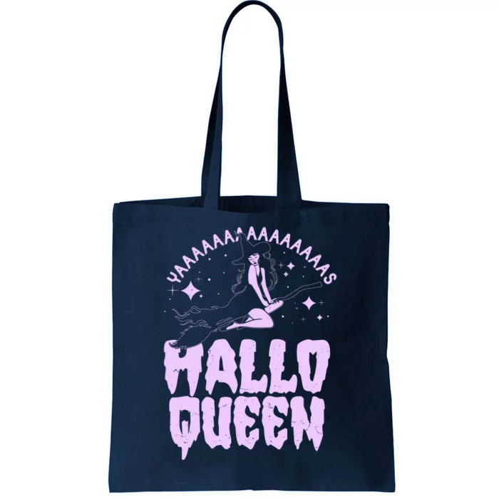 Funny Retro Halloween Yaaas Hallo Queen Witch Tote Bag