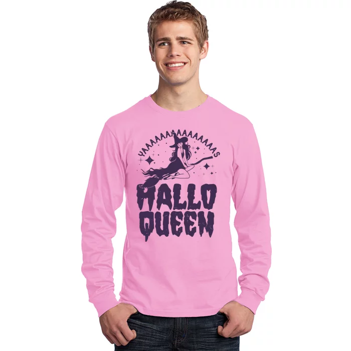 Funny Retro Halloween Yaaas Hallo Queen Witch Long Sleeve Shirt