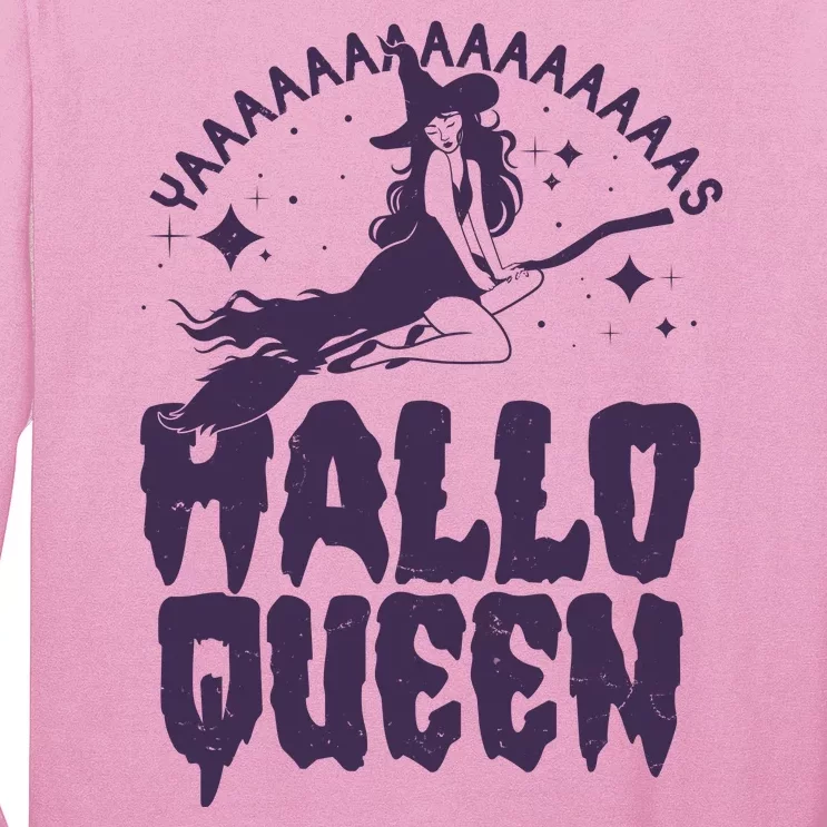 Funny Retro Halloween Yaaas Hallo Queen Witch Long Sleeve Shirt