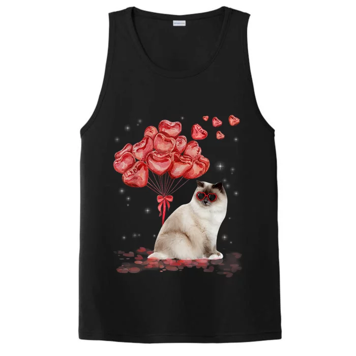 Funny Ragdoll Heart Valentines Day Cat Dad Mom Gift Performance Tank